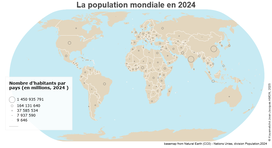Carte Population Mondiale 2024